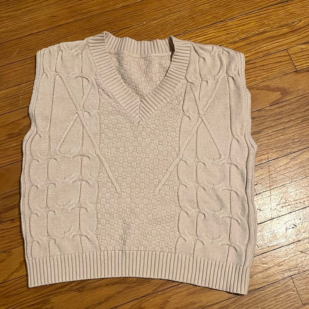 Light beige vintage sweater vest.